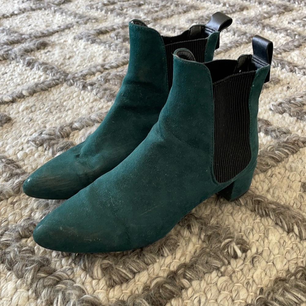 Zara Green low heel booties